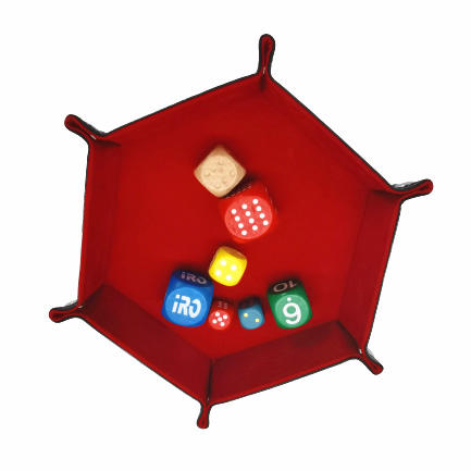 Bandeja de dados hexagonal de mesa plegable de cuero PU